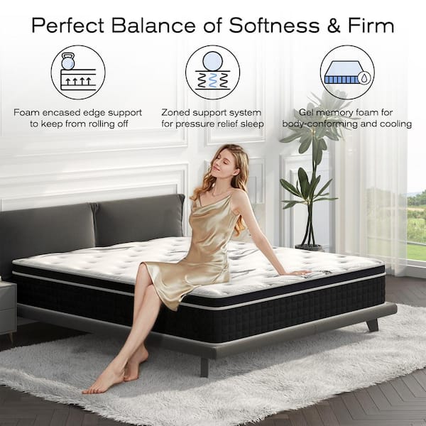 日本全国送料無料商品 特集 Memory Gel Medium Twin Crystli Foam Mattress Hybrid in. 12 その他