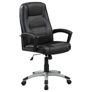 27 in. Width Big and Tall Black Faux Leather Executive Chair with Adjustable Height
