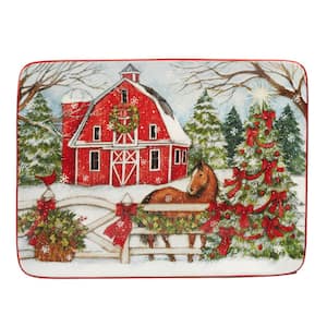 Christmas on the Farm by Susan Winget 16 in. Rectangular Platter