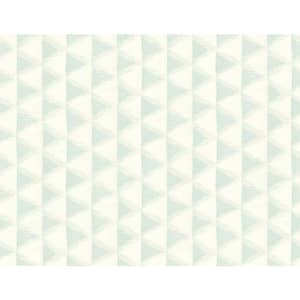 Tamarack Triangle Geo Metallic Pearl, Off-White, & Mint Paper Strippable Roll (Covers 60.75 sq. ft.)