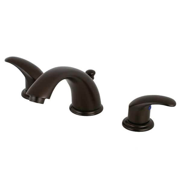 Kingston Brass Legacy 8 in. Widespread 2-Handle Bathroom Faucets with Plastic Pop-Up in Oil Rubbed Bronze