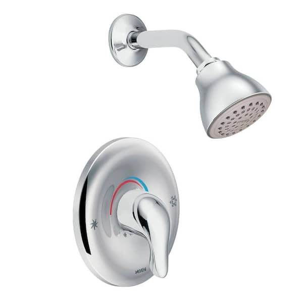 MOEN Chateau Posi-Temp Valve and Single-Handle 1-Spray Shower Faucet in Chrome (Valve Included)