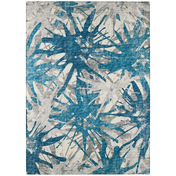 Addison Rugs Evolve Cobalt 3 ft. x 5 ft. Color Splash Area Rug