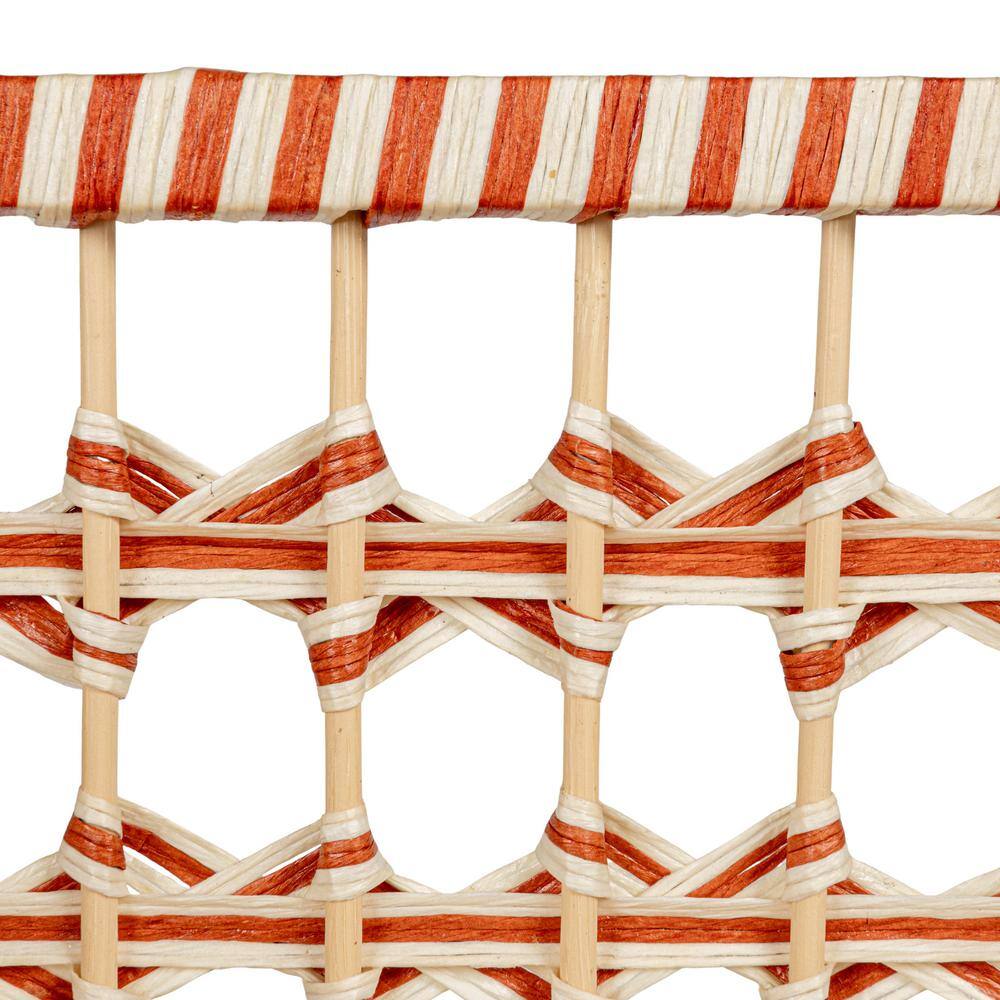 Cream and Tan Woven Paper Rope 4-Shelf Bookcase