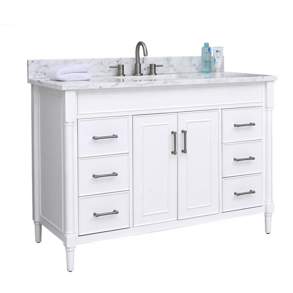 Selene Elegance 49'' White Single Freestanding Bathroom Vanity