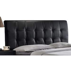 Lusso Black Queen 63 in. W Upholstered Headboard