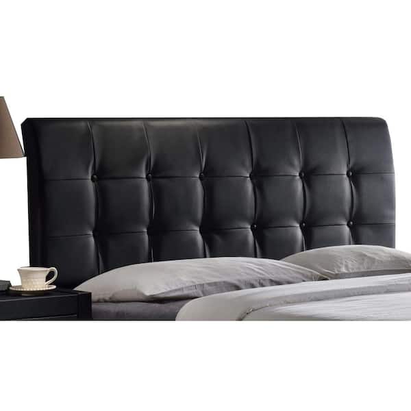 Hillsdale Furniture Lusso Black Queen 63 in. W Upholstered Headboard