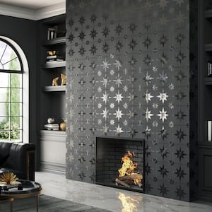 Stella Lustre Midnight 9 in. x 9 in. Porcelain Wall Take Home Tile Sample