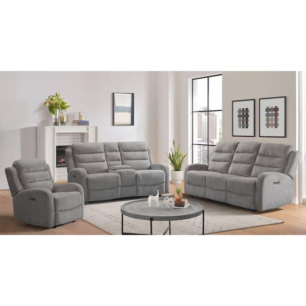 Bexley Grey Polyester Rocker Recliner with Power Motion Head