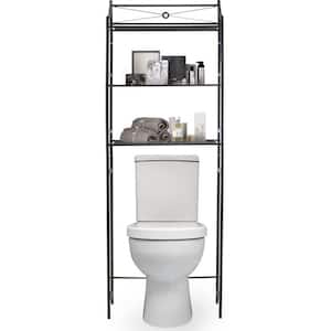 23.75 in. W x 66 in. H x 9.87 in. D Black Over-the-Toilet Storage Metal