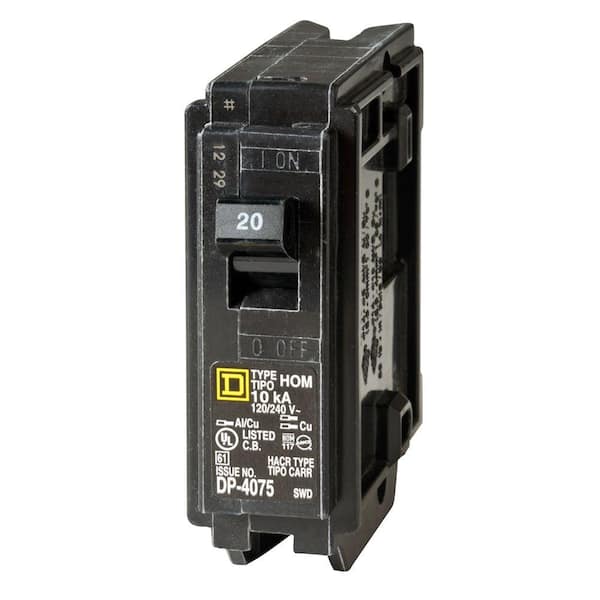 Square D Homeline 2-20 Amp Single-Pole and 1-50 Amp 2-Pole Circuit Breakers (3-pack)