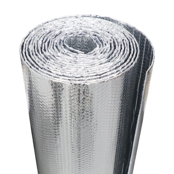 48 in. x 10 ft. Reflective Aluminum Foil Bubble Insulation Roll-Thermal Window Insulation for Summer Heat, RV and Garage