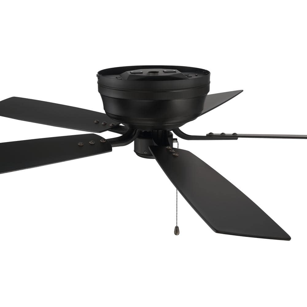 Flat Black 52" Low Profile Ceiling Fan with Reversible Blades