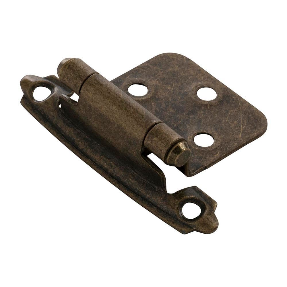 Surface Mount Variable Overlay Face Frame Self-Closing Antique Brass Cabinet Hinge (5-Pairs) price history on PriceWatchPro