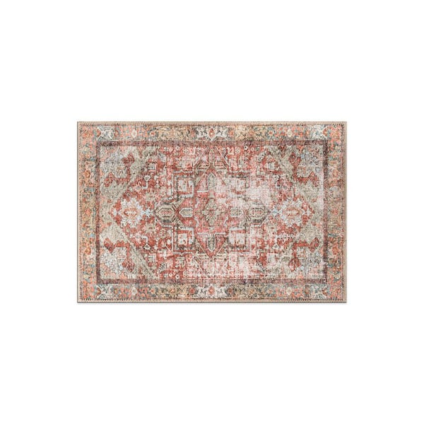 Amber Multi 2 ft. x 3 ft. Vintage Boho Medallion Machine Washable Non Slip Area Rug
