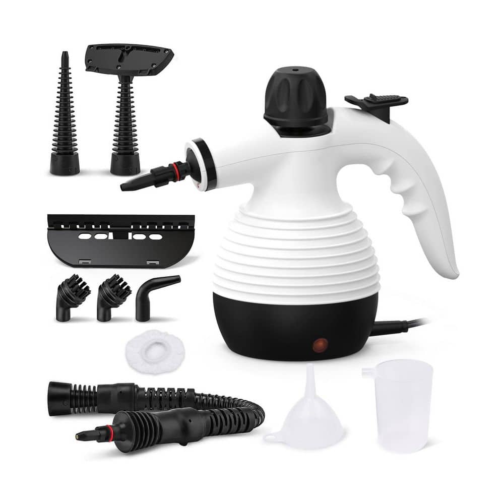 1050W Handheld Corded Steam Cleaner w 350ML Tank, Safety Lock, 20 Accessories for Multipurpose Cleaning, White price history on PriceWatchPro