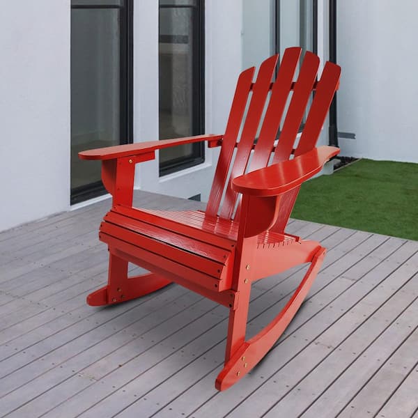 Red adirondack deals rocking chair