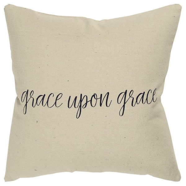 HomeRoots Natural Solid Polyester 20 in. x 20 in. Throw Pillow