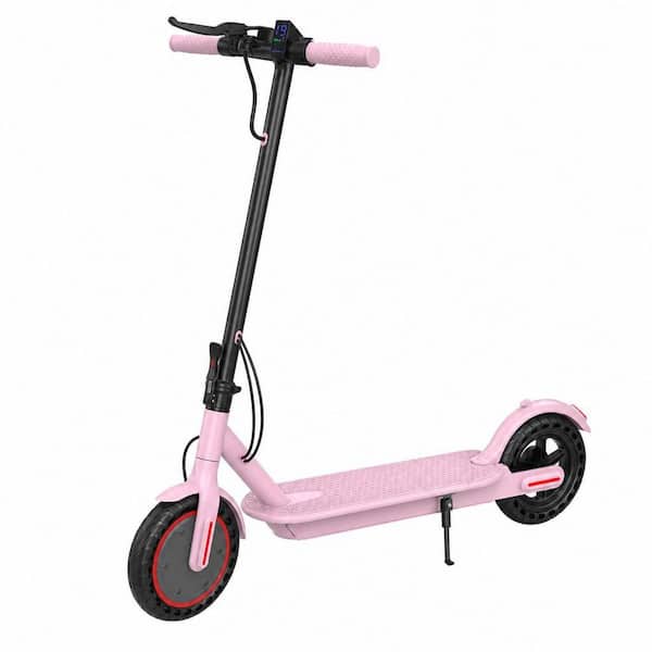 2-Wheel Pink Electric Scooter, Adults Scooter with Double Braking System, 350W Brushless Hub Motor, 5.2Ah Battery
