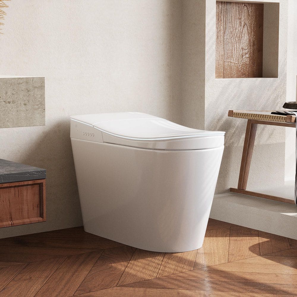 FUFU&GAGA Elongated Smart Bidet Toilet 1. 28 GPF in White with