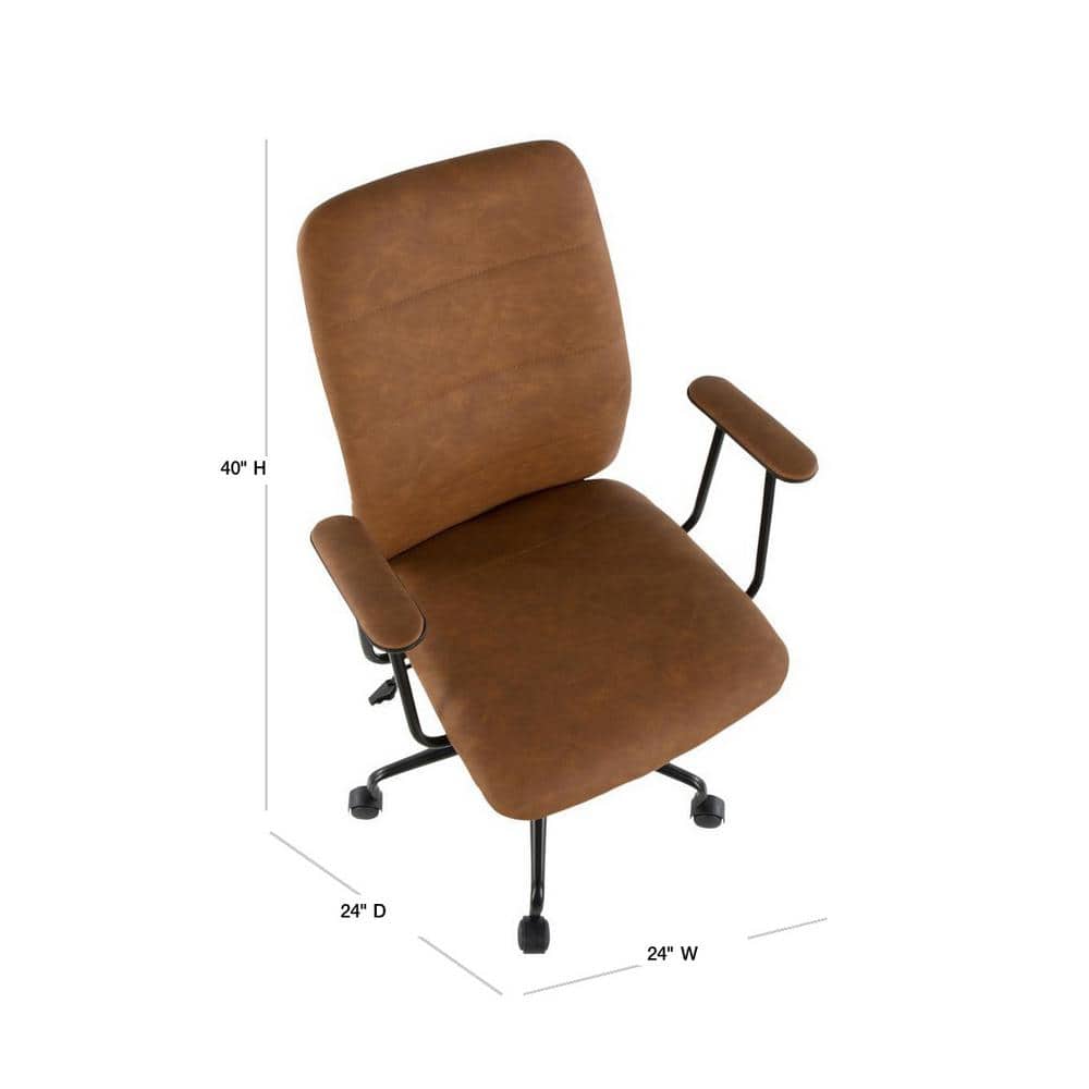 Frederick Brown Faux Leather Swivel Office Chair