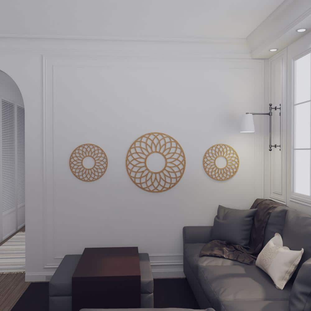 18" Round Unfinished Oak Ceiling Medallion with Pierced Design