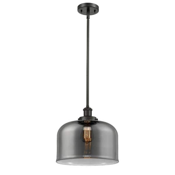 Bell 100-Watt 1-Light Oil Rubbed Bronze Standard Mini Pendant Light Smoked Glass Shade