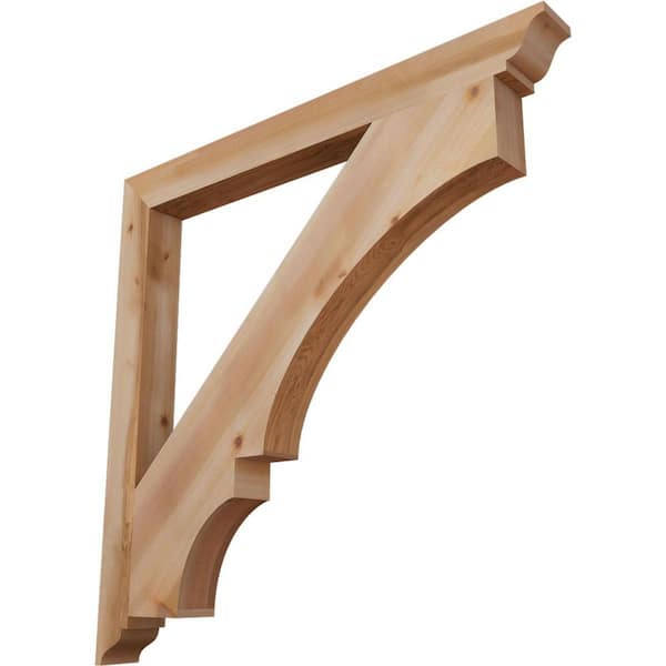 Ekena Millwork 3.5 in. x 44 in. x 44 in. Western Red Cedar Balboa Traditional Smooth Bracket