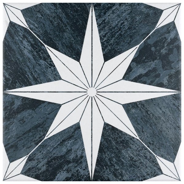 Cassis Stella Black Night 9-3/4 in. x 9-3/4 in. Porcelain Floor and Wall Tile (10.88 sq. ft./Case) Cassis Stella Black Night 9-3/4 in. x 9-3/4 in. Porcelain Floor and Wall Tile (10.88 sq. ft./Case)