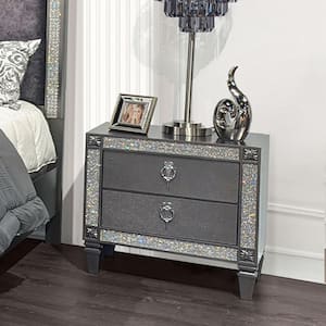 Augenst Gray 2-Drawer 26 in. W Nightstand