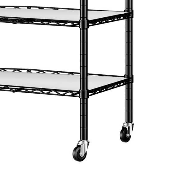 Tileon Heavy Duty 3-Shelf Shelving with Wheels, Adjustable Storage Units,  Steel Organizer Wire Rack AYBSZHD2269 - The Home Depot