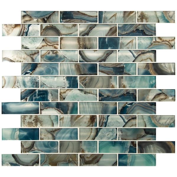 Night Sky Subway 12 in. x 12 in. x 0.31 in. Glass Mesh-Mounted Mosaic Wall Tile (9.7 sq. ft./Case)
