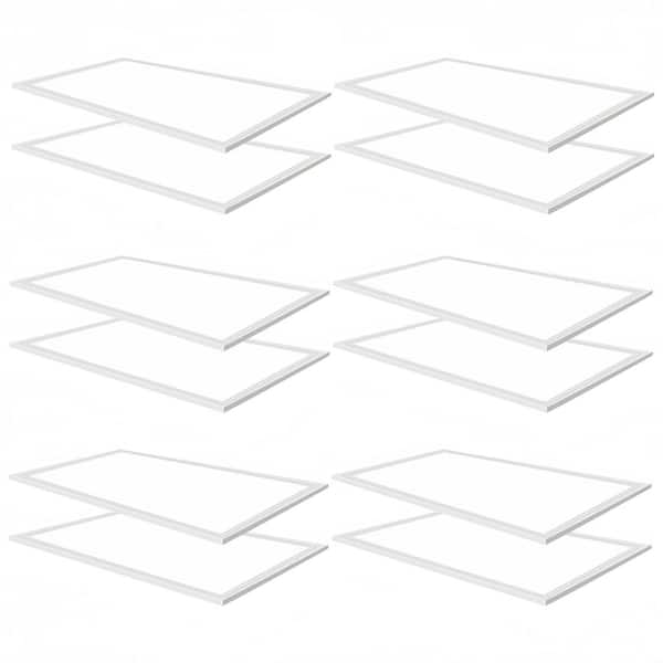 2 ft. x 4 ft. 7800 Lumens Integrated LED Panel Light 5000K 2 x 4 LED Drop Ceiling Light Fixture, ETL Listed 12-Pack