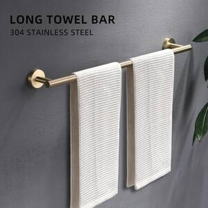8-Piece Stainless Steel Wall Mounted Bath Hardware Set with Towel Bar Rack Included in Brushed Gold