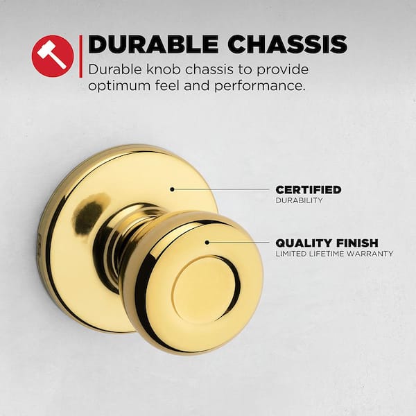 Polo Polished Brass Hall/Closet Door Knob with Microban Antimicrobial Technology Polo Polished Brass Hall/Closet Door Knob with Microban Antimicrobial Technology