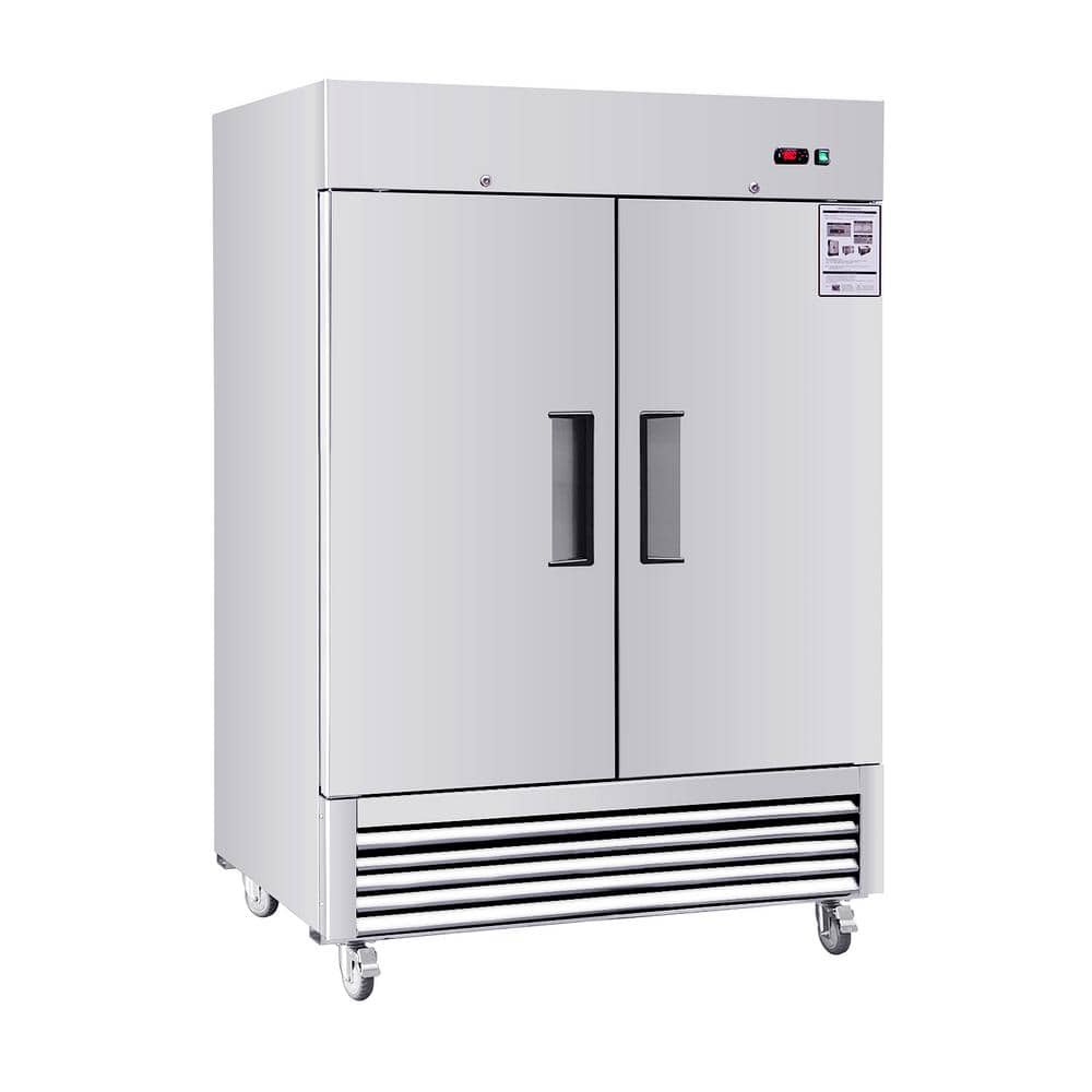 54 in. 42.2 cu. ft. Commercial Reach in Upright Refrigerator in Stainless Steel with 2-Solid Door, ETL Approved