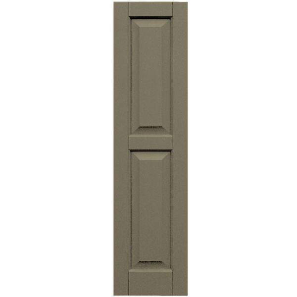 Winworks Wood Composite 12 in. x 48 in. Raised Panel Shutters Pair #660 Weathered Shingle