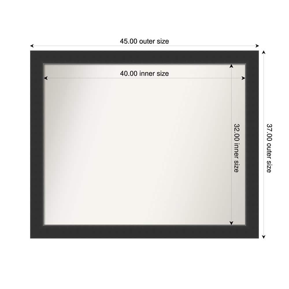 Corvino Black 45 in. x 37 in. Custom Non-Beveled Wood Framed Bathroom Vanity Wall Mirror price history on PriceWatchPro