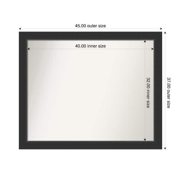 Amanti Art Corvino Black 45 in. x 37 in. Custom Non-Beveled Wood Framed Bathroom Vanity Wall Mirror