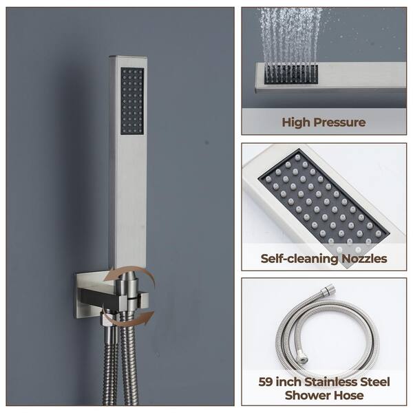 Filtered Shower Head with Handheld Gold, BOWGER 6 Modes High