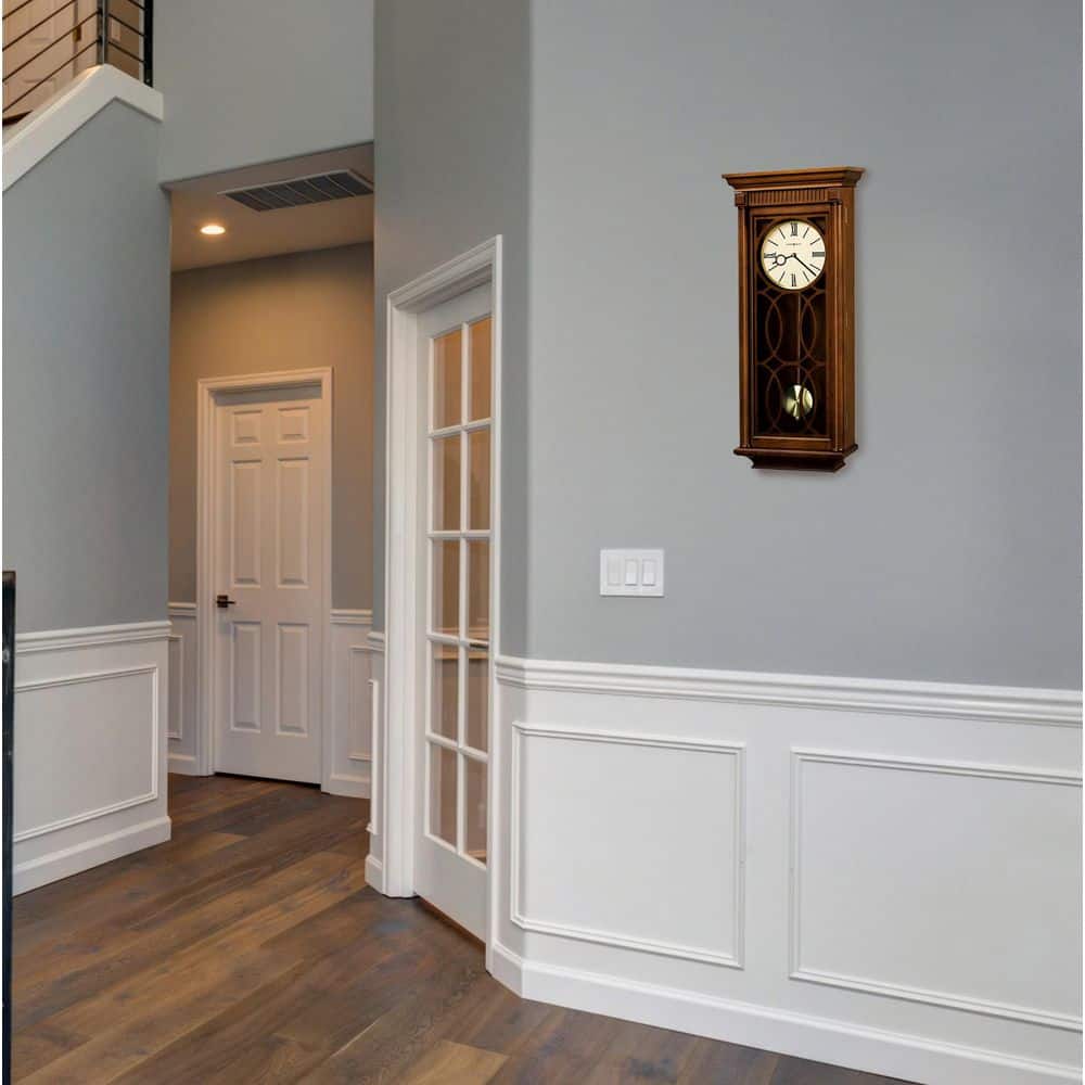 Oversized Tuscany Cherry Wood Wall Clock with Brass Pendulum