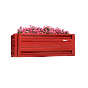 24 inch by 48 inch Rectangle Bright Red Metal Planter Box