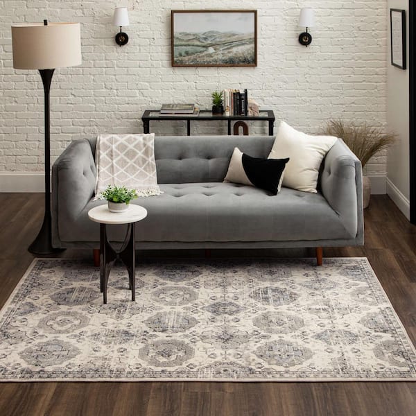 Aurora Pearl 8 ft. x 10 ft.Traditional Ornamental Khotan Area Rug