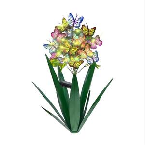 Plantes D’agave Métal Solaire 2 Pièces – 49,5 Et 42 Cm, 7 Couleurs, étanches, Avec Piquets Jardin