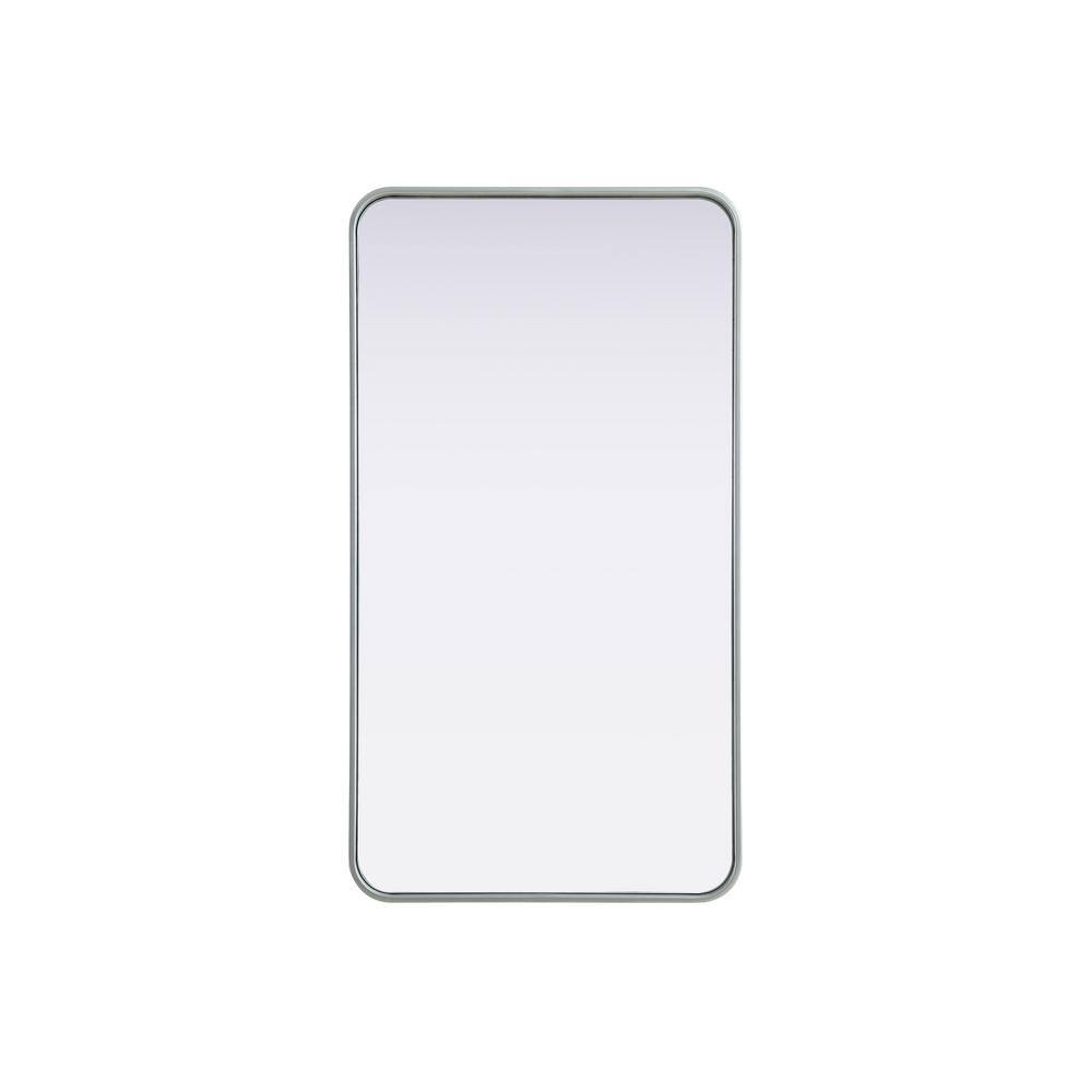 Timeless Home Silver 22 in. W x 40 in. H Contour Wall Mirror
