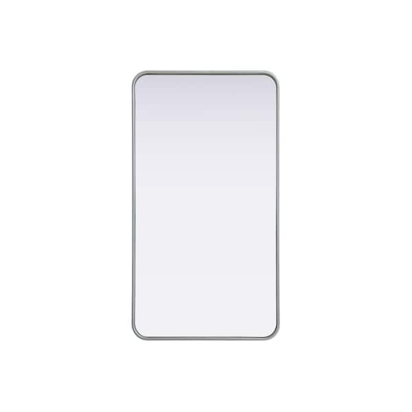 Unbranded Timeless Home Silver 22 in. W x 40 in. H Contour Wall Mirror