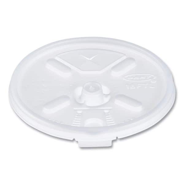 DART Fits 12 oz. to 24 oz. Cups Translucent Disposable Plastic Cup Lids, Hot Drinks, Straw Slot (100/Pack, 10-Packs/Carton)