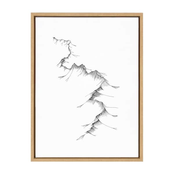 Kate and Laurel "Sylvie Mountains" by Viola Kreczmer 1-Piece Framed Canvas Abstract Art Print 24.00 in. x 18.00 in.