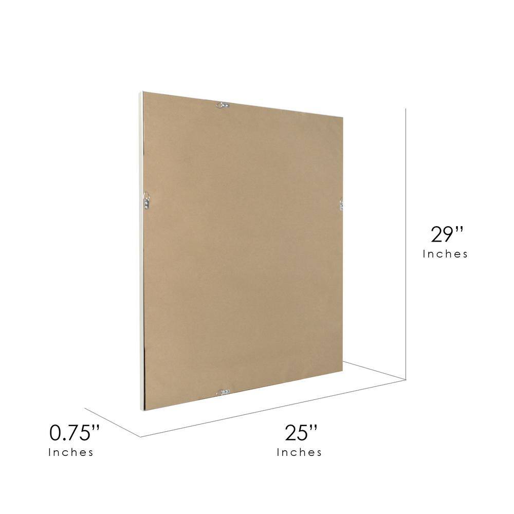 Rectangular Silver Polystyrene Framed Wall Mirror, 23" x 29"