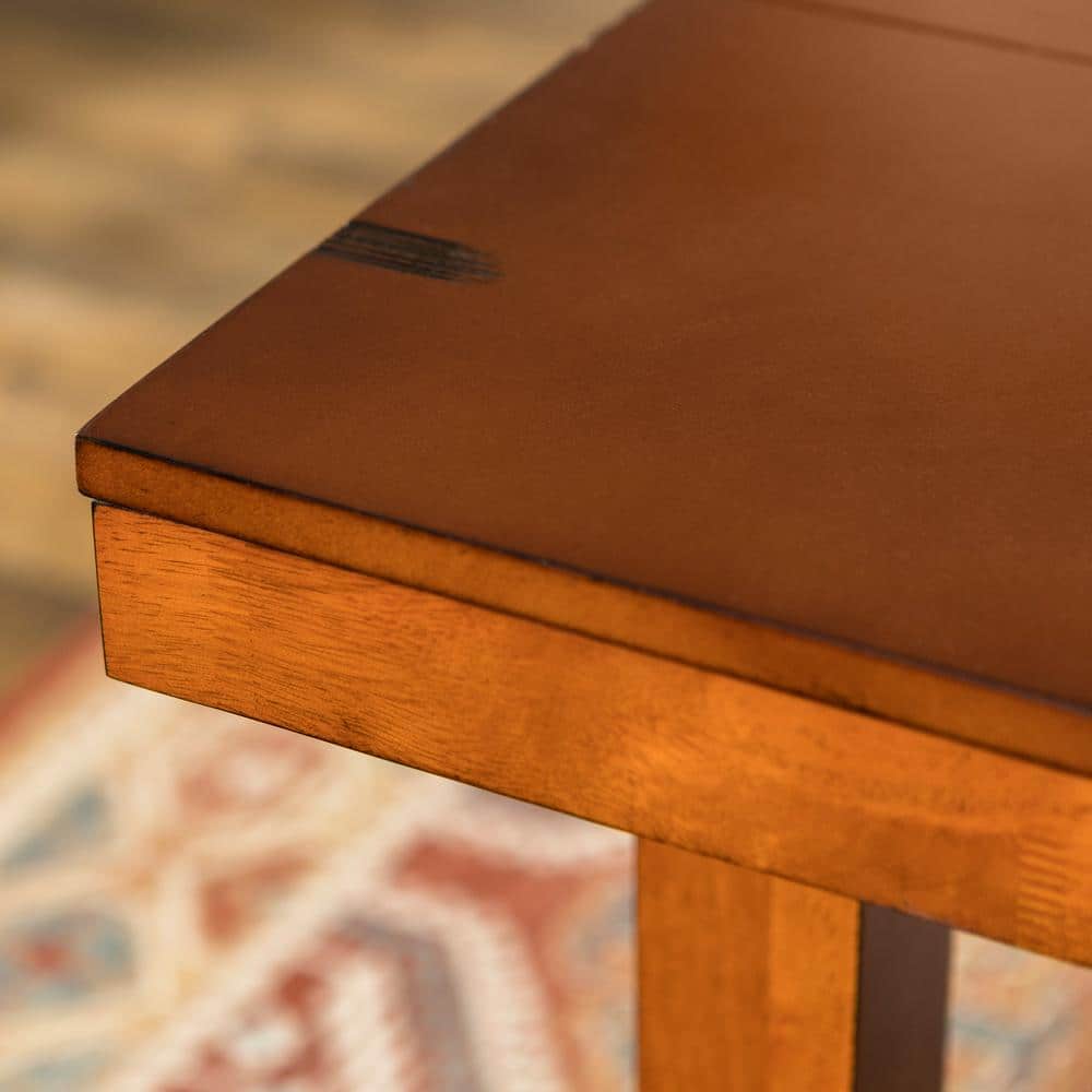 Farmhouse Rustic Extendable Dining Table in Dark Oak